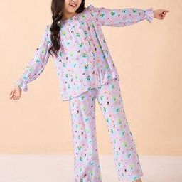 Girls Graphic Nightwear Set-picture-35