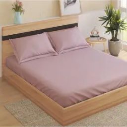 144 TC Super King Size Fitted Bedsheet with Pillow Covers-picture-42