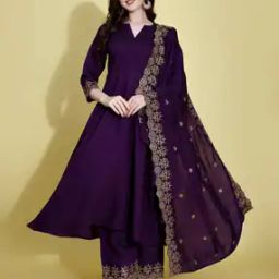 Women Embroidered Anarkali Kurta Set-image-96
