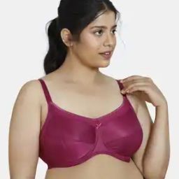 Double Layered Wired Non-Padded Full Coverage Super Support Bra - Raspberry Radiance-image-63