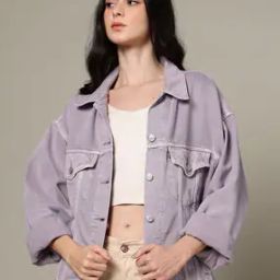 Women Relaxed Fit Trucker Jacket-52