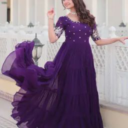 Embroidery Anarkali Kurta Set-image-67
