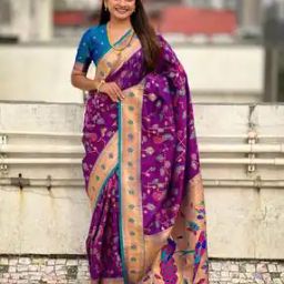 Women Soft Silk Paithani Zari Woven Saree With Blouse Piece -image-10