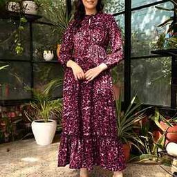 Women Animal Print A-Line Dress with Bell Sleeves-image-16