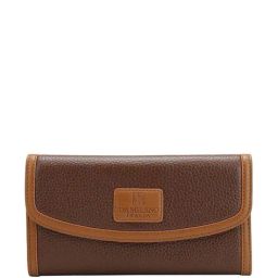 da milano Women Snake-Embossed Wallet with Snap Button Closure image 1