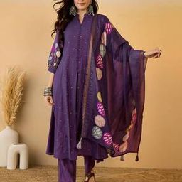 Women Printed A-Line Kurta Suit Set-picture-20