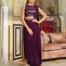 Women Georgette Belted Saree-image-23