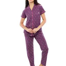 Micro Print T-shirt & Pyjama Set-image-28
