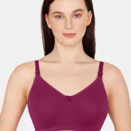 Zivame Maternity Double Layered Non Wired Non Padded 3/4th Coverage Maternity / Nursing Bra - Raspberry Radiance-image-4