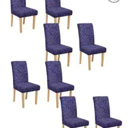 Pack of 8 Leaf Print Chair Cover-31