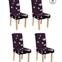 Pack of 4 Floral Print Chair Covers-23