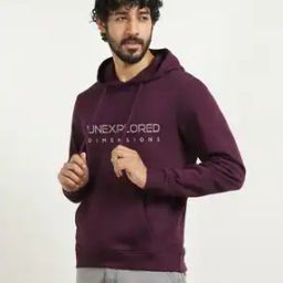 Men Typographic Print Regular Fit Hooded Sweatshirt-image-27