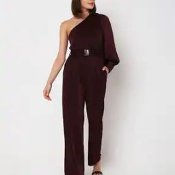 One-Shoulder Jumpsuit with Insert Pockets-image-55