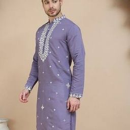Men Embroidery Short Kurta-15