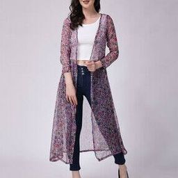 Floral Print Chiffon Shrug-12
