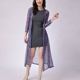 Floral Print Front-Open Shrug-3
