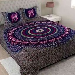 Printed King Size Bedsheet with Pillow Covers-image-17
