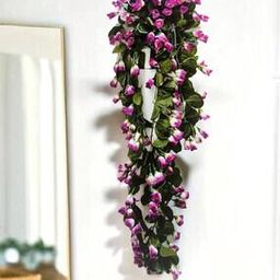 Decor Artificial Rose Bud Falling in Purple & White-14
