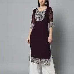 Embroidered Straight Kurta-image-3