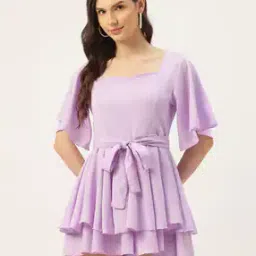 Women Playsuit with Waist Tie-Up-image-58