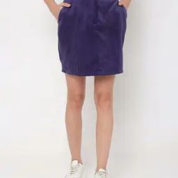 Ribbed Straight Skirt with Insert Pockets-image-24