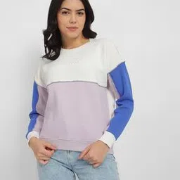 allen solly Women Colourblock Regular Fit Sweatshirt-picture-9