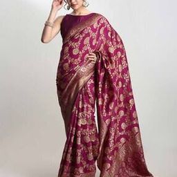 Floral Pattern Woven Saree -image-72