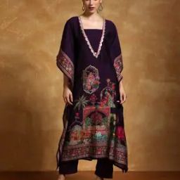 Women Floral Angrakha Kurta Set-image-3