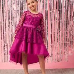Embroidered Fit & Flare Dress with Flower Applique-image-6