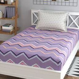 Geometric Print Single Bedsheet with Pillow Cover-23
