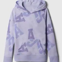 Logo Print Hoodie with Kangaroo Pockets-picture-5