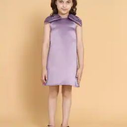Shift Dress with Embellished Shoulder Pads-image-51