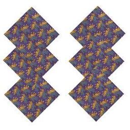 6 Pieces Floral Block Print Cotton Dinner Table Napkins-32