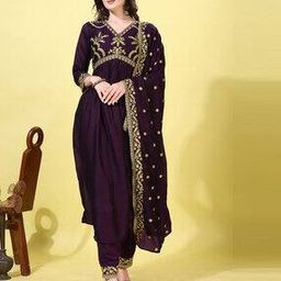Women Embroidered Anarkali Kurta Set-image-23