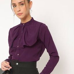 Button-Down Shirt with Ruffled Yoke-image-40