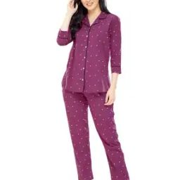 Micro Print Shirt & Pyjamas Set-picture-18
