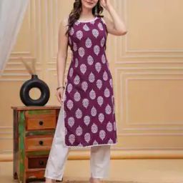 Women Floral Print Straight Kurti-image-45