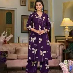 Cotton Floral Printed A-Line Kurta Set-picture-1
