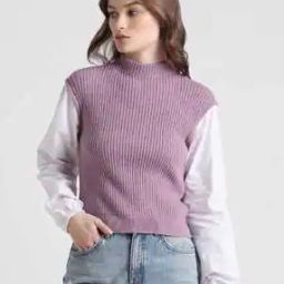 High-Neck Pullover Sweater-image-60