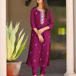 fabnex Women Embroidered Straight Kurta & Pants Set-picture-9