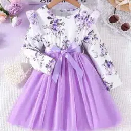 avsar trendz Girls Floral Fit & Flare Dress with Round Neck-picture-43