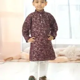 Boys Printed Kurta Pyjama Set -3