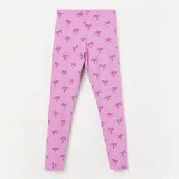 Girls Tropical Print Leggings with Elasticated Waist-image-56