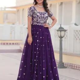 Women Embroidery Gown Dress-image-6