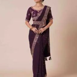 Women Embellished Design Sequins Georgette Embellished Saree-image-37