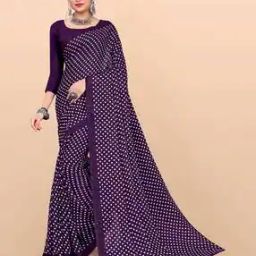 Women Polka-Dot Georgette Saree-image-34
