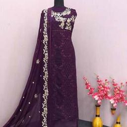 Embroidered 3-Piece Semi-Stitched Straight Dress Material-image-3