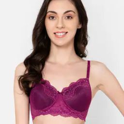 Padded Lace Full-Coverage Non-Wired T-Shirt Bra-image-15