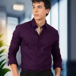 Men Regular Fit Shirt with Spread Collar -picture-36