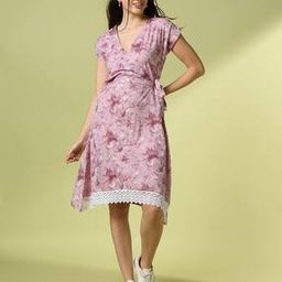 acai Women Floral Print Cambric Cotton A-Line Dress-picture-48